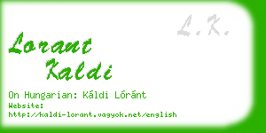 lorant kaldi business card